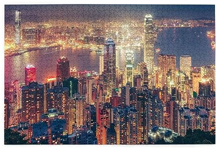 Hong Kong 3D 1000 Piece Wooden Puzzles For Adults & Kids - Puzzle Fun
