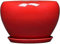 DSHUB Pot de Fleurs en céramique Rouge, Grand Pot de Fleurs de Style Chinois, pour la Maison, Les Cactus Succulents, Les Pots de Plantes en Pot, Trou de Drainage et Soucoupe, idéal pour Les Jardin