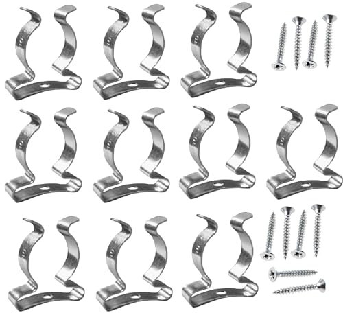 Pack of 10 Tool Spring Terry Clips 19mm Garage/Shed Storage Grip Tidies Wall Mounted Tool Spring Terry Clips Storage Hangers for Garages Sheds Yards Cupboards (with Screws).