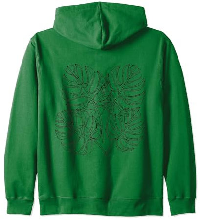 Monstera-Blatt, botanisches T-Shirt für Pflanzenliebhaber, Monstera-Pflanze Kapuzenjacke