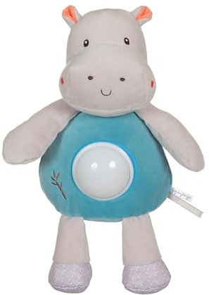 GIPSY Toys – Seepotam – Nachtlicht – Plüsch – Serie Bamboo – 26 cm S/Karte – Grau und Blau – 1. Alter