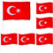 Murago - 6 x Türkei Handfahnen - mit ca. 60cm Stab & 30x45 cm große Flagge türkische Fahne Türkiye Bayrak Fanartikel EM Demo Hochzeit Dügün Dekoration
