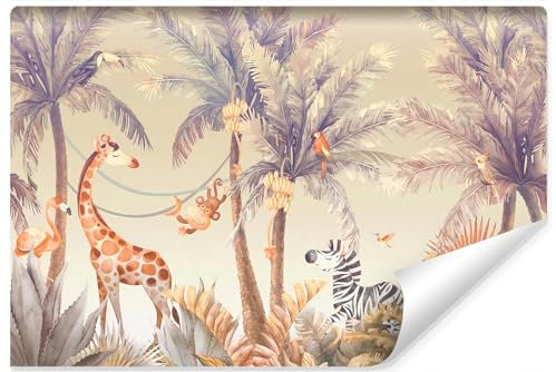 Muralo - 3D Tapete Vliestapete - Fototapete 3d Effekt - Tapete für Wohnzimmer Schlafzimmer Wandtapete - Fototapete - Wilde Tiere und Pflanzen Motiv - Br.152.5cm x Hö.104cm