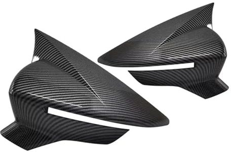 Außenspiegelkappe Für SITZ Für LEON MK3 5F 2013-2019 Für IBIZA MK5 2017-2020 Auto Rück Seite Spiegel Abdeckung aufkleber Trim Auto Spiegelkappen(Carbon)
