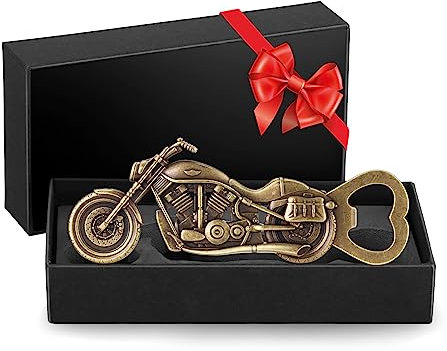 Motorcycle Bottle Opener Bronze Motorcycle Gifts for Men, Christmas Birthday Gifts Fathers Gifts for Men Him Dad Husband Boyfriend, Present for Biker Beer Gifts for Men Dad Women Husband Son