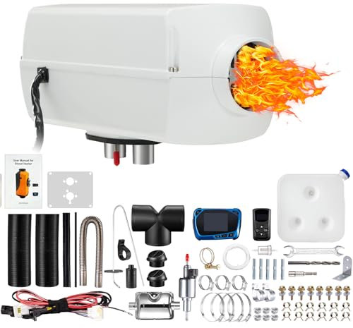Riscaldatore diesel 2KW/5KW/8KW 12V-24V Riscaldatore ad aria diesel portatile con silenziatore, telecomando, monitor LCD, riscaldamento rapido, sbrinamento, sbrinamento per camper, camion, camper,