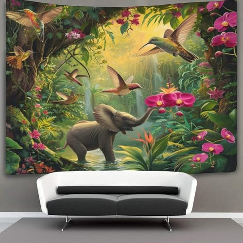 YOPDEOOCR 3D Druck Jungle Scene Wandteppiche Poster Ornament Wandbehang Wandteppich Raumteiler Vorhang Für Schlafzimmer, Wohnzimmer, Wohnheim Tapisseries 150cmx200cm