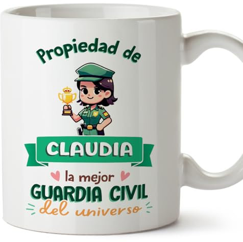 MUGFFINS Tazas Personalizadas para GUARDIA CIVIL mujer - En Español - Propiedad de - 11 oz / 330 ml - Regalo Personalizable original y divertido