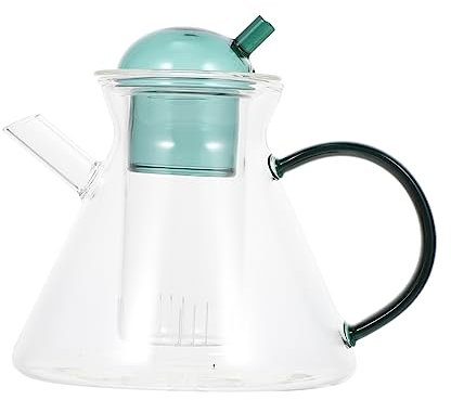 Cabilock Teekanne aus Glas Einfache Kaffeekanne aus Glas Praktische Teekanne aus Hochwertiges Material Abriebfeste Oberfläche Hitzebeständig Leicht zu Reinigen