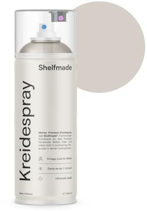 shelfmade Kreidespray beige - hochwertige Kreide Sprühfarbe beige - matte chalk Sprayfarben - deckendes Chalk Spray (Bone - Beigebraun)