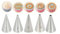 5 Pcs Writing Piping Nozzles Set (1, 2, 3, 4 & 5) Icing Nozzles, Piping Tips for Decorating Cookies, Pastries, Cakes, Cupcakes Compatible with Piping Bags