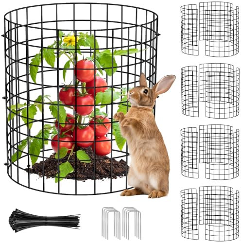 Heekcaa 4 Pack Plant Protector from Animals, 12 X 15 Metal Plant Cage for Plants,Garden Plant Cage Protector Wire Plant Protectors to Keep Rabbits Chicken Duck Animals Out (4, blue)