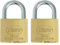 Amig - Cadenas de sécurité | Comprend 2 clés | Laiton et arc en acier traité | Pour casiers et portes de gym, ateliers, garages | Double fermeture | Largeur : 30 mm (Lot de 2)