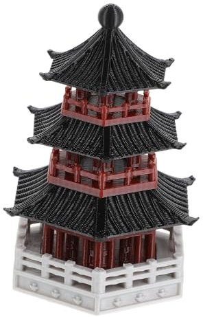 Gatuida Mini Pagoda Statue Mini Japanische Pagodenfigur Für Zen Garten Bonsai Und Desk Detailreiche Miniatur Für Aquarien Und Mikrogärten Traditionelle Chinesische Architektur Deko