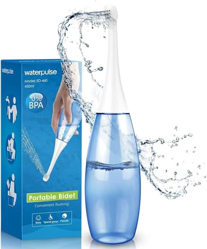 Bidet Portable Douchette Intime Maternité Innovant avec Douchette Portable pour Douche Intime Périnée et Douchette Post Partum | Capacité 450ml, 0% BPA, Sac de Rangement Inclus