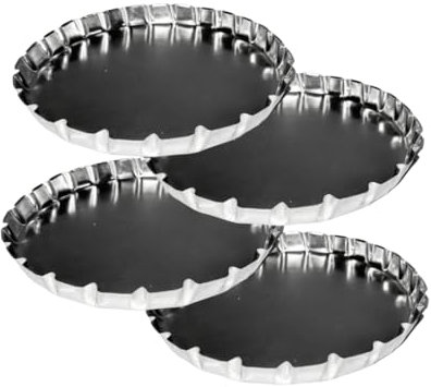 Generico Tegame Artigianale in Latta Originale per Focaccia Barese Ø 30 cm – Fatto a Mano in Puglia – Teglia Tradizionale Made in Italy – Cottura Perfetta Croccante (confezione da 5)