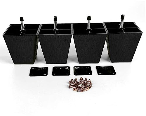 BIVOO Lot de 4 Pieds de canapé en Plastique Conique carré de 10,2 cm