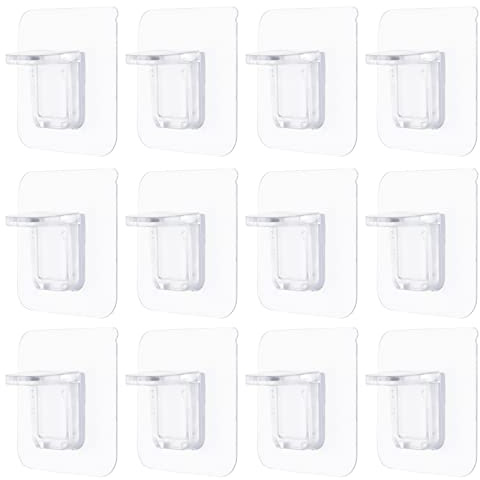 Holibanna 12 pièces Supports Étagère Fixation sans Perçage pour Meubles Poignées Adhésives pour Armoires et Bibliothèques Support de Séparation Robuste pour Divers Meubles et Surfaces