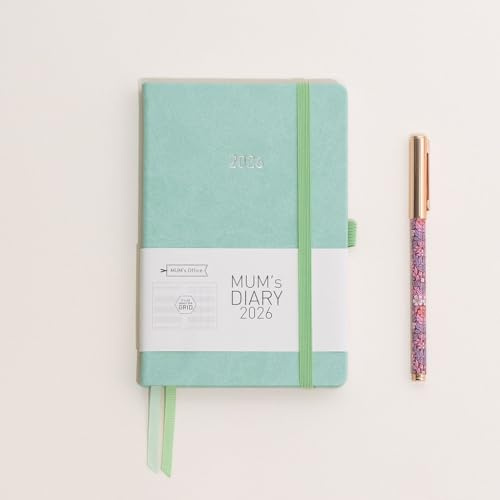 MUM's Diary 2026 (Sea Mist) – Mittelgroßer Kalender 2026 – Januar bis Dezember 2026 Wochenansicht mit 4 Spalten Rasterlayout – organisieren Sie das Terminplanungschaos des geschäftigen Familienlebens