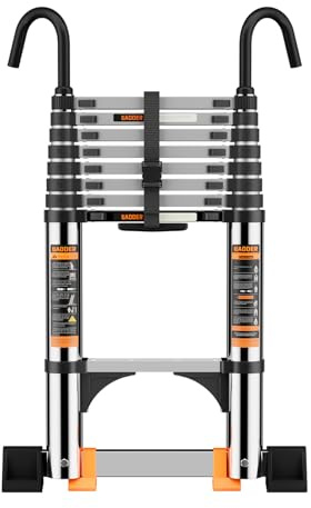 Telescoping Ladder,8.5 FT Extension Ladder, Heavy Duty 330lbs Max Capacity