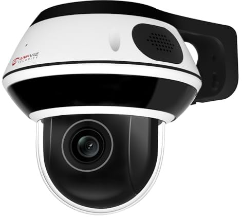 Anpviz 4K 8MP PTZ POE IP Kamera Outdoor, Dome Überwachungskamera Aussen | 5X Optischem Zoom, 1/2.8 Sensor, Personen/Autoerkennung, H 350° V 90°, 512GB SD Slot, 30 Meter IR Nachtsicht(U Series)