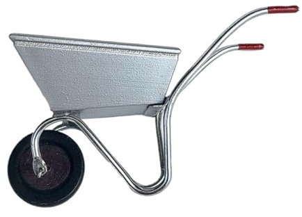 Nicear Modèle De Chariot En Métal Robuste, Petite Brouette Avec Roue Roulante, Accessoires D'aménagement Paysager Miniatures Pour Maison De Poupée, Jardin, Cour, Ferme, Échelle 1/12