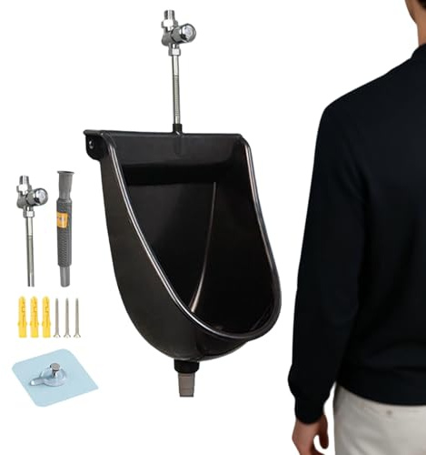 shpuuyy Wand-WC | mit Spül-Urinabscheider | Wandmontiertes Urinal | für den Außenbereich, Haus, Garten, Wohnmobil, Wohnung, Vater, Freund,