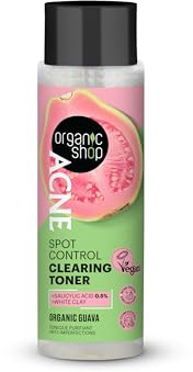 Organic Shop Acne Spot Control Clearing Toner. With Salicylic Acid 0.5% & White Clay. Non-Comedogenic. Vegan Friendly. Cruelty Free. 200 ml
