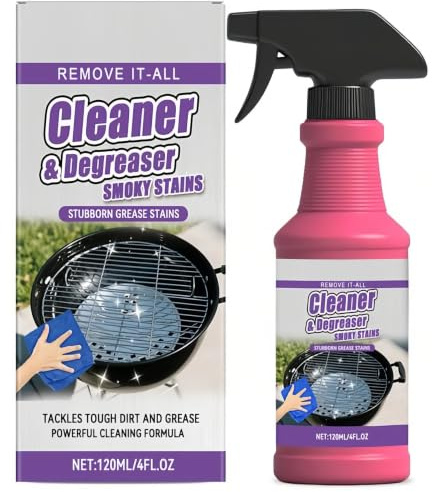 Fast-Acting Heavy-Duty Grill Degreaser Spray, Oven Cleaner, 120ml | Powerful Cleaning, Tackles Tough Dirt and Grease, Smoky Stains, Stubborn Grease Stains, Kitchen, BBQ Grill, Outdoor, Hobs