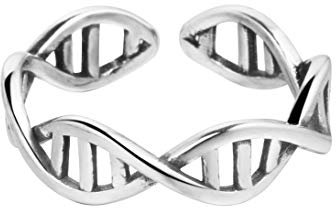 DNA-Ring, Chemie, Moleküle, Unendlichkeit, anpassbar, aus 925 Sterlingsilber