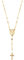 Happiness Boutique Damen Kreuz Kette in Goldfarbe | Y Kette Runder Anhänger Edelstahlschmuck