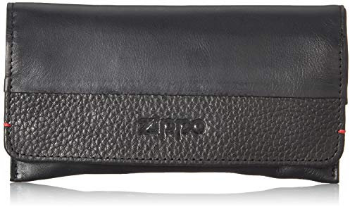 Zippo Tabakbeutel/Drehertasche, Nappaleder, Reißverschluss, schwarz