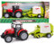 Toyland Trattore e rimorchio rosso 37 cm con luci e suoni - Fattoria per bambini (trattore e rotopressa)