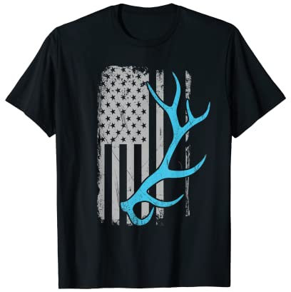 Elchjäger - Vintage USA Fahnenschuppen Geweih T-Shirt