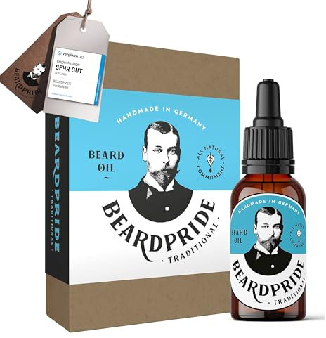 BEARDPRIDE Bartöl Herren - Das Original Bart Öl aus dem Barbershop - Unser Bartpflege Öl macht den Bart weich - 100% naturreine Öle - Beard Oil ideale Geschenk für Männer (Traditional, 30ml)