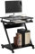 SogesPower Escritorio Portátil pour Ordinateur, Petit Bureau Double, avec Roues Universelles Verrouillables et Plateau pour Clavier, 60 x 46 x 73 cm, Noir
