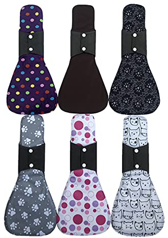 MUMBABY 6 Pieces 16inch Ultra-deep Sleep Overnight Charcoal Bamboo Mama Cloth/ Menstrual Pads/ Reusable Sanitary Pads