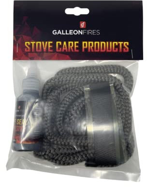 10mm Stove Rope, Soft Rope for Stove Door, Woodburner Stove Replacement Rope Kit, Black Rope Seal Pack (with Large 50ml Super Seal Glue) 10mm x 2M