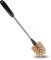 AUMEEKO stainless steel long-handled water bottle brush for cleaning water bottles, glassware, food jars, sports bottles, soda bottles, flexible scrubbing brush, 38cm long (brown)