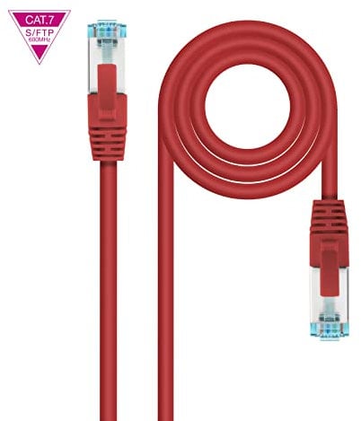 Nanocable 10.20.1702-R - Cable de Red Cat.7 600MHZ LSZH SFTP PIMF AWG26, Rojo, 2 m