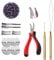 KOCONI Micro Ring Hair Extension Pliers for Removal and Pulling - 200PCS 5.0mm Brown Silicone Rings