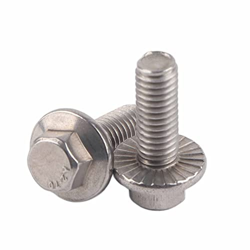 10 Pz M6 Acciaio Inossidabile, M6 St M6 35mm Bulloni Ad Alta Resistenza Con Spalle A2 70 Viti Flangiate Esagonali Rondella Bulloni Testa di Fissaggio Testa Esagonale con Flangia(M6*16)