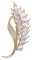 Kristall Weizen Brosche, Retro Brosche, Perle und Diamant-Damen-Pin, Elegant Zirconia Brosche, Fashion Party Brosche, für Alltag, Feiertage, Arbeit, Hochzeiten, Termine (Gold)