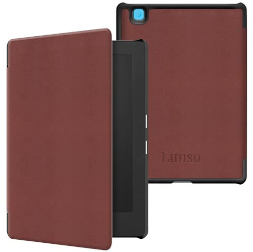 Lunso - Housse de remorquage - Convient pour Kobo Aura H20 edition 2 (6.8 pouces) - Marron