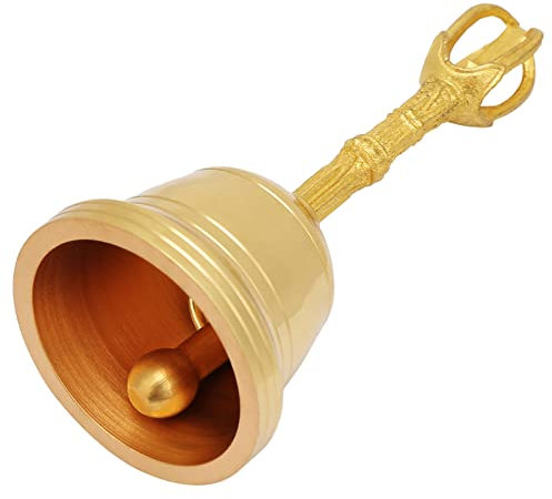 Handglocke Messing 11cm Laute Handglocke Klassische Mahlzeitglocke Tischglocke Glockenservice Glocke Resturant Service Glocke Handklingel für Schule, Kirche, Hotel, Weihnachten und Hochzeitsservice