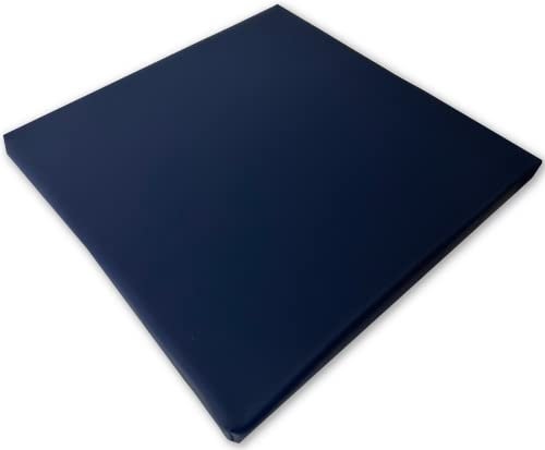Pflegeleichtes Sitzkissen Stuhlkissen Bankkissen 40 x 40 x 4 cm Kunstlederbezug für Haus und Garten (dunkelblau)