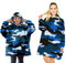 ALLEN & MATE Hoodie-Decke für Kinder und Erwachsene, übergroßer Decken-Hoodie, warmer Morgenmantel, weicher Fleece-Bademantel mit Kapuze, Geschenke, Mädchen, Teenager, Erwachsene (blaues Tarnmuster)