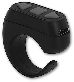 Page Turner mit Fernbedienung, Drahtloser Bluetooth-APP-Page Turning Ring Controller, Remote Scrolling Ring Zum Lesen von Romanen, Aufnehmen von Fotos, Fernsehen (Schwarz)