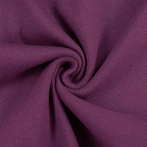 Bündchenstoff Alina, leicht gerippt, Schlauchware, uni aubergine (Länge am Stück: ab 25cm x Breite: 28cm/56cm)