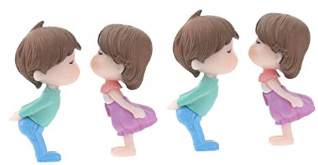 ABOOFAN 2 Sätze Paar Ornamente Dessert-Topper für Paare Schreibtisch-Dekor spielzeug für kinder kinderspielzeug Hochzeitsdekorationen Mikrolandschaftsornament Kuchendeckel